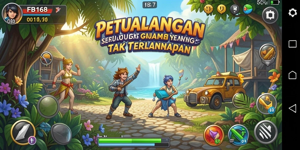 Tangkapan layar gameplay FB168 yang menunjukkan petualangan seru.