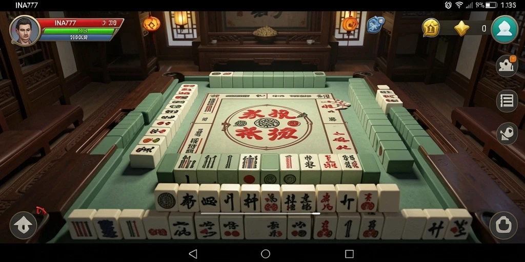 Tampilan gameplay seru dari permainan Mahjong INA777.