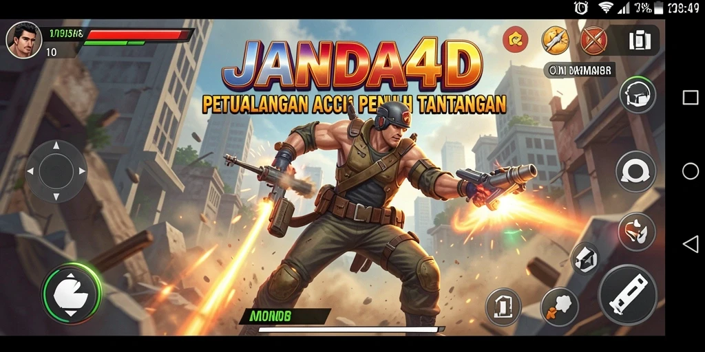 Tampilan gameplay aksi seru dalam JANDA4D dengan grafis menakjubkan.