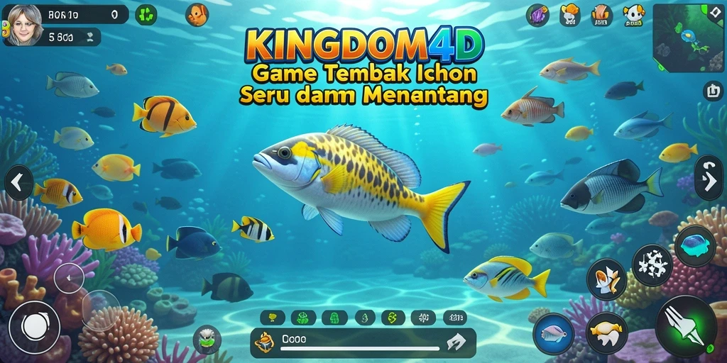 Tampilan gameplay KINGDOM4D yang seru saat berburu ikan.
