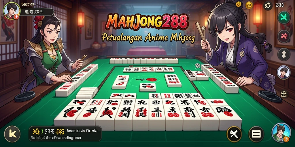 Tampilan gameplay MAHJONG288 menampilkan karakter Anime yang menarik.