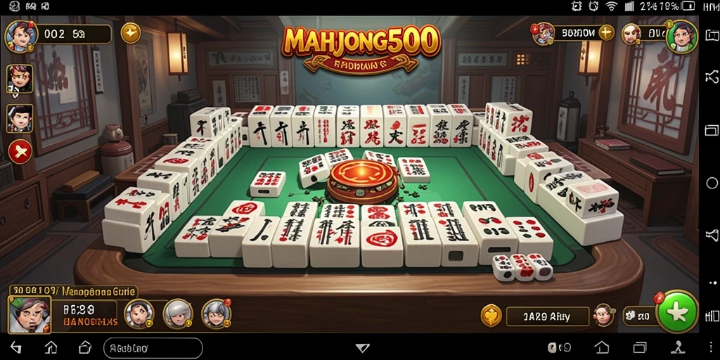 Tampilan gameplay MAHJONG500 dengan musik yang mengasyikkan.