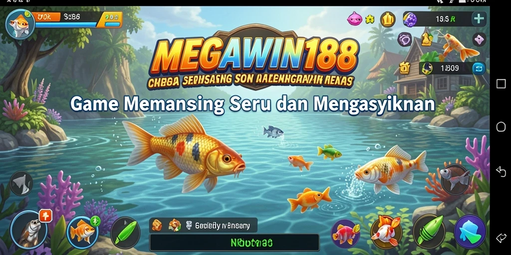 Tampilan gameplay seru dari MEGAWIN188 saat memancing ikan.