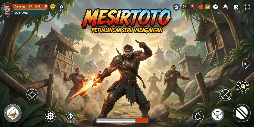 Screenshot utama game MESIRTOTO menampilkan aksi seru dan dinamis.