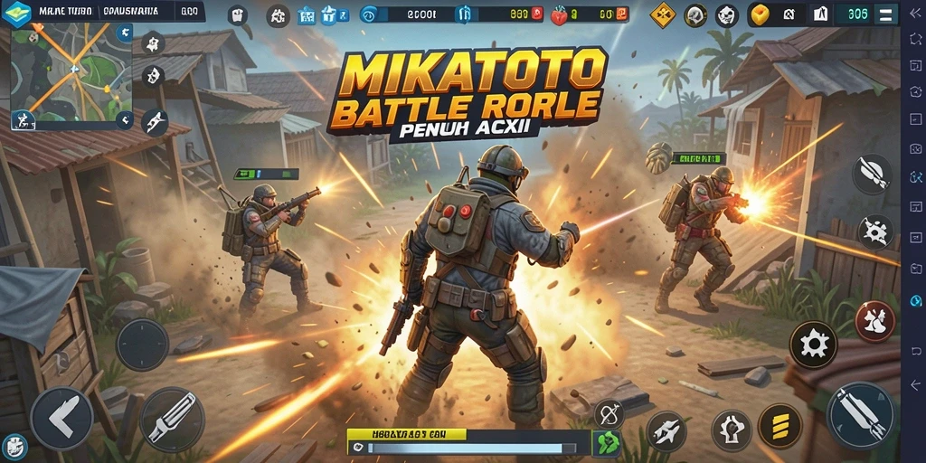 Screenshot MIKATOTO menampilkan aksi Battle Royale seru dengan grafis memukau.