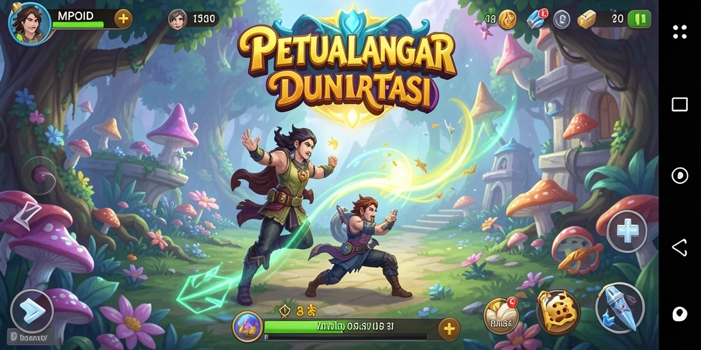 Tampilan gameplay MPOID yang penuh warna dan menawan.