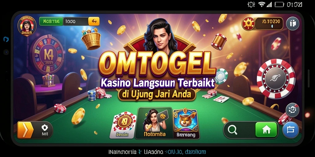 Screenshot gameplay OMTOGEL yang menampilkan dealer dan meja permainan langsung.