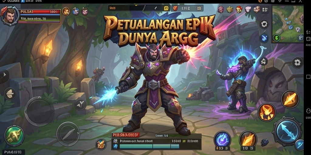 Tampilan gameplay PULSA303 dengan aksi pertempuran yang epik.
