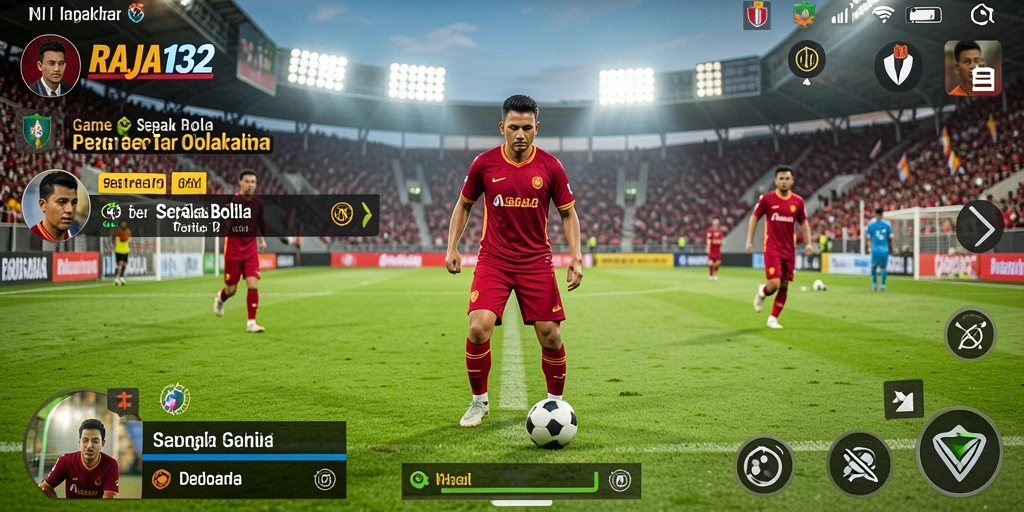 Tangkapan layar gameplay RAJA132 menampilkan aksi dinamis dalam pertandingan Football.