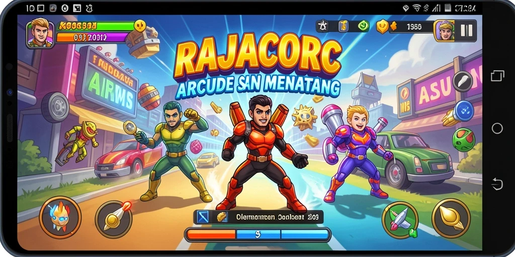 Tampilan gameplay seru dari RAJACORC yang penuh aksi dan tantangan.