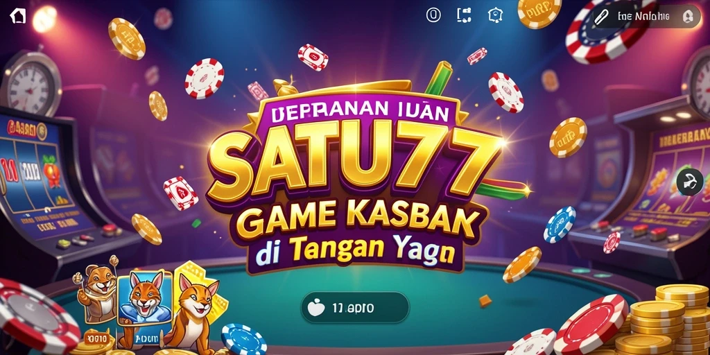 Tampilan menawan dari gameplay kasino di SATU77.