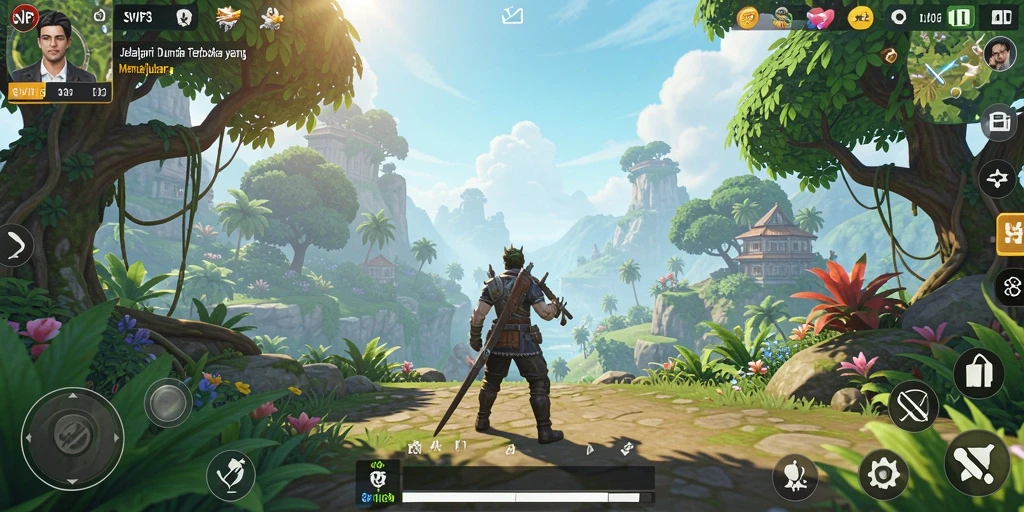 Tampilan gameplay yang menakjubkan di dunia terbuka.